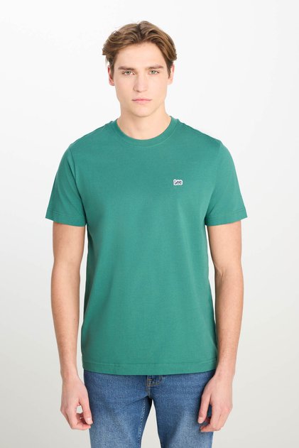Bisiklet Yaka T-shirt Yeşil Erkek Kısa Kol T-Shirt