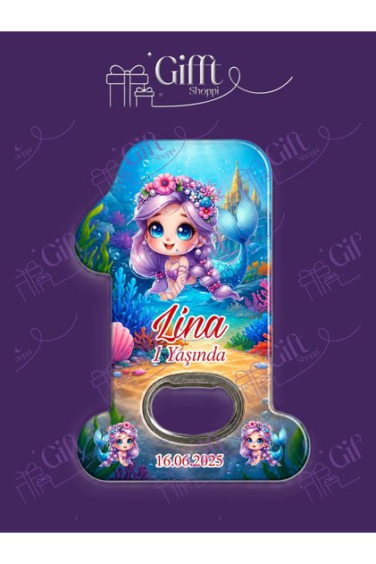 Illustrated - Mermaid 1 Figure Newborn Birthday Magnet Gift Items That Will Open the Box 10 Pieces