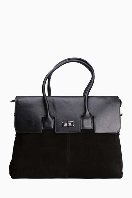 Genuine Leather Unisex Briefcase 8503 - Black