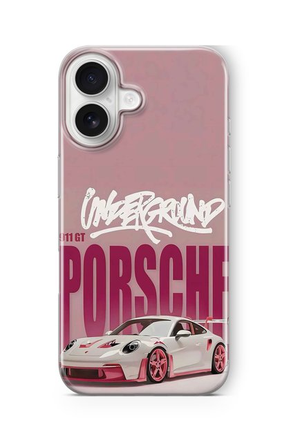 iPhone 16 Plus Compatible Retro Car Pattern Transparent Phone Case