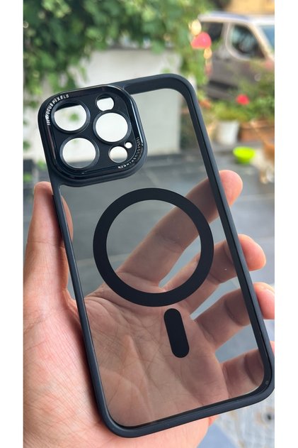 Compatible with iPhone 15 Pro Max - Camera Frame Protected Silicone Case with Glass-Like Back and Mica on the Sides