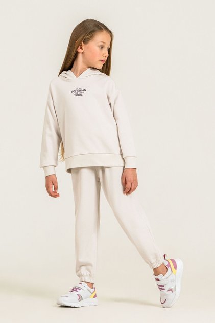 Girl's Bohemian Soul White Tracksuit Set Rp3920-C-V2