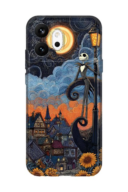 Honor 600 Compatible Jack Skellington Patterned Transparent Phone Case