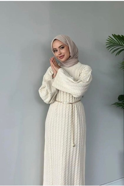 SAÇ ÖRGÜLÜ UZUN ELBİSE 130 cm