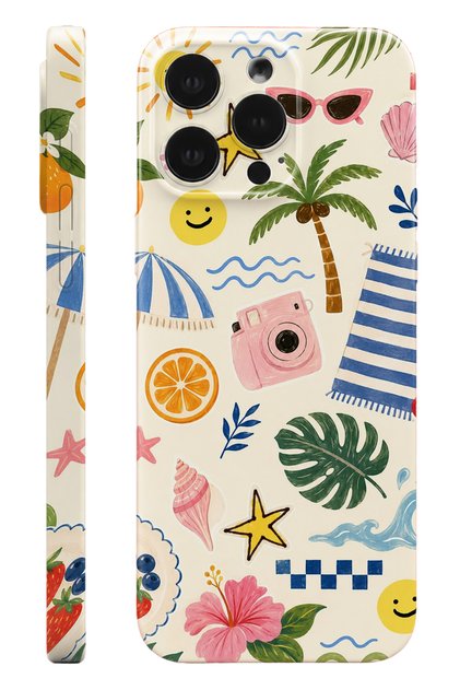 iPhone 14 Pro Max Vacotion Protect Slim Glossy Full Cover Print Camera Protected Phone Case