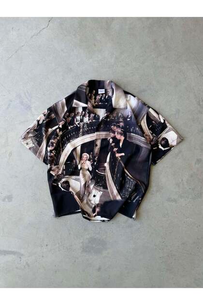 Merly Patterned Dubble Hürrem Fabric Oversize Shirt