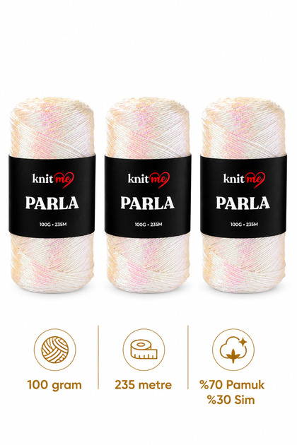 Parla Örgü İpi 100 Gr 235 Mt Çanta İpi Supla İpi Pamuk Sim 3 adet