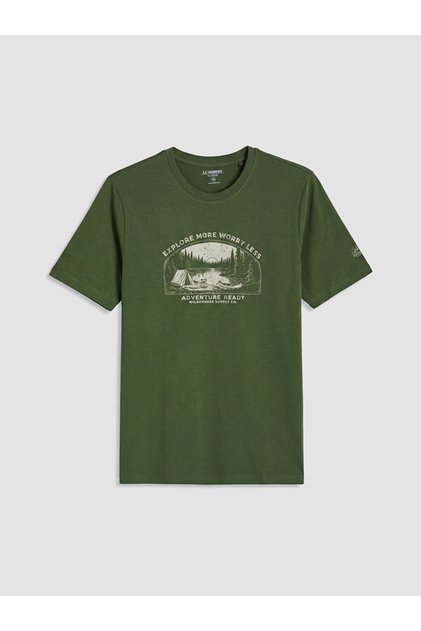 Ανδρικό T-shirt με στρογγυλή λαιμόκοψη και στάμπα