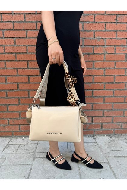 Women's New Season Soft Leather Shawl Detailed Adjustable Strap Stylish Hand and Shoulder Bag Shopper
