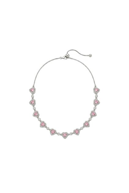 Steel Blush Love Choker Necklace with Lift Chain