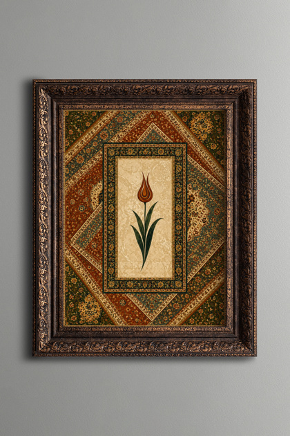 Tulip Motif - Vintage Patterned Painting - Thick Model