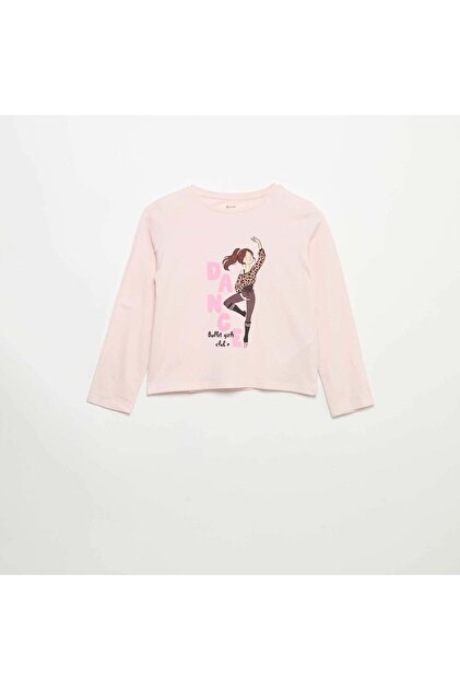 Long-sleeved T-shirt with print PINK