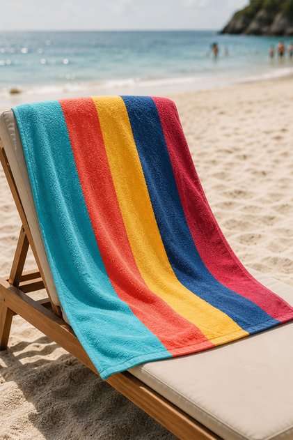 Digital Printed 70X150Cm Retro Marine Patterned Beach Towel - Bath Towel - Sea Towel
