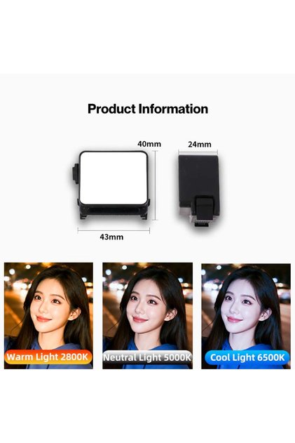 tri color KVANNO M02 Fill Light For DJI OSMO Action 3 4 5Pro 6 Nano Quick Release Fill Light 3 Color