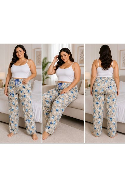 Lycra Ring Viscose Oversize Size Pajama Bottoms 6020