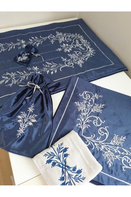 Lizz İpek Kadife Nişan Damat Bohça Seccade Seti 5 Parça