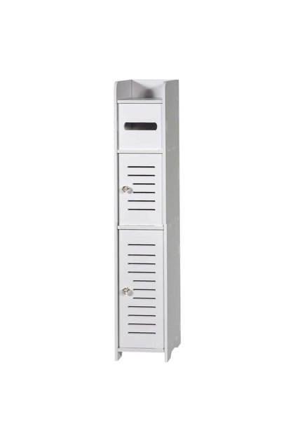 Ντουλάπι Μπάνιου 4 Επιπέδων – 78 x 17 x 15 εκ., PVC, Λεπτός Οργανωτής για Μικρούς Χώρους