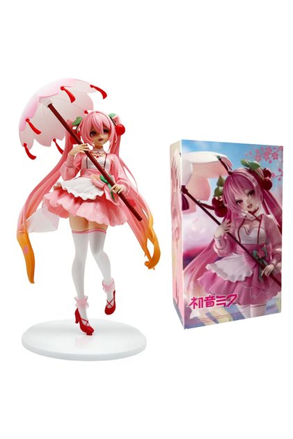 Bandai 1pcs-box Hot Anime Anime Goddess Dopamine Hatsune Miku Figure Cherry Hatsune Miku Handmade PV