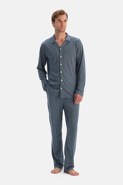 Indigo Geometric Printed Shirt and Pants Set