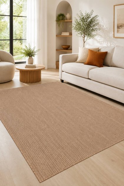 Velora Kahve Hasır Dokuma Jüt Kaymaz Taban Sisal Kilim Yıkanabilir Mutfak Halı 1911