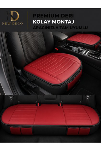 Mazda 323 Araçlara Uyumlu Premium Deri 3 Parça Oto Koltuk Minderi Araca Uyumlu 4 Mevsim Kolay Montaj
