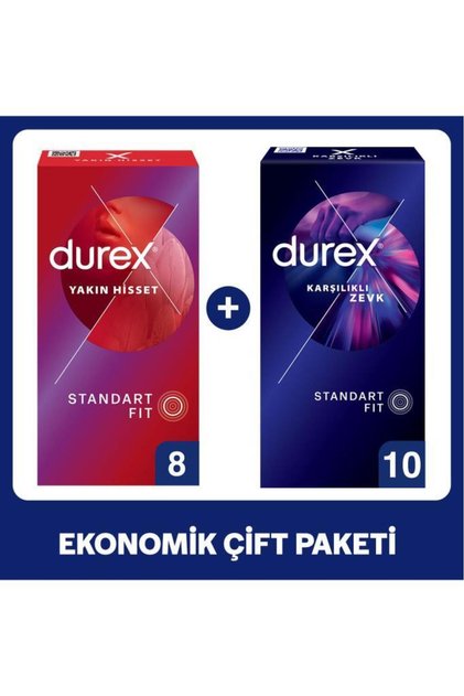 Yakın Hisset 8’li + Karşılıklı Zevk 10’lu Prezervatif Ekonomik Çift Paketi