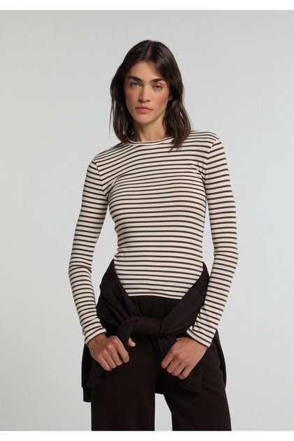 Slim Fit Kadın Kahverengi Tişört
