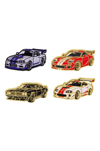 4pcs 4pcs Sports Car Enamel Pin Set Vintage Brooch For Coat Women's Brooches Collar Lapel Pins Metal