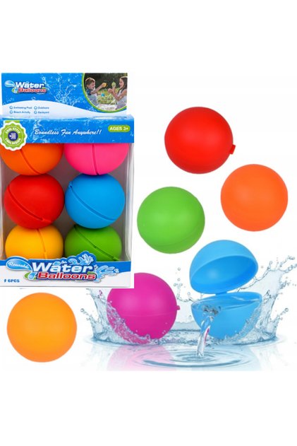 6Pcs Water Fight Ball Reusable Water Ball - (Water Ball in Summer Snow Ball in Winter)