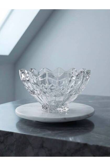 DELI GLASS Water Lilies Cam Meyvelik 1040 ml Şeffaf Dekoratif Sunum ve Servis Kasesi