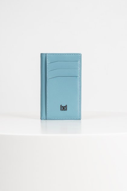 Tiffy Genuine Leather Vertical Card Holder Wallet Baby Blue