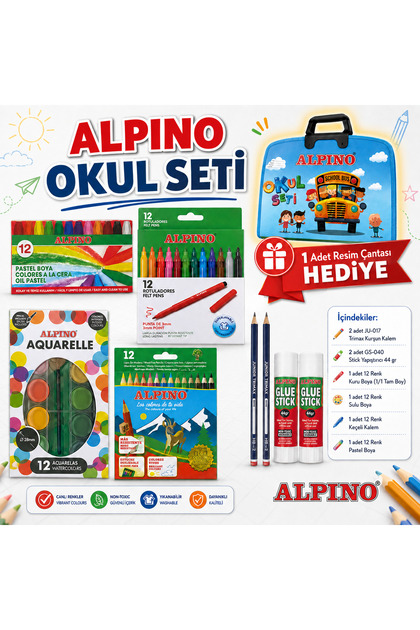 9 Parça Okul Seti ( Resim Çantası Hediyeli )