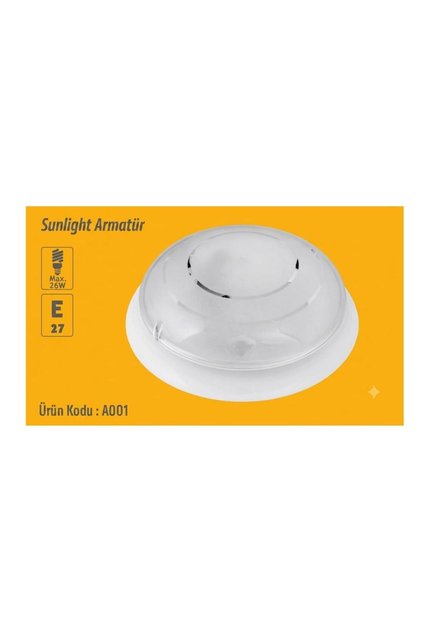 Sunlight E27 Duy Sıva Üstü Tavan / Duvar Armatürü - Yuvarlak Aplik Aydınlatma (A001)