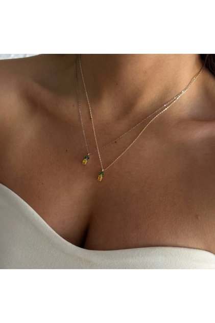 Ananas Minimal Xuping Kolye Gümüş Renk
