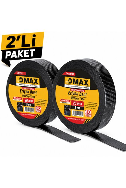 DMAX Eriyen Bant 20 mm x 5 Metre – Kendinden Kaynaşan Güçlü İzolasyon ve Sızdırmazlık Bandı