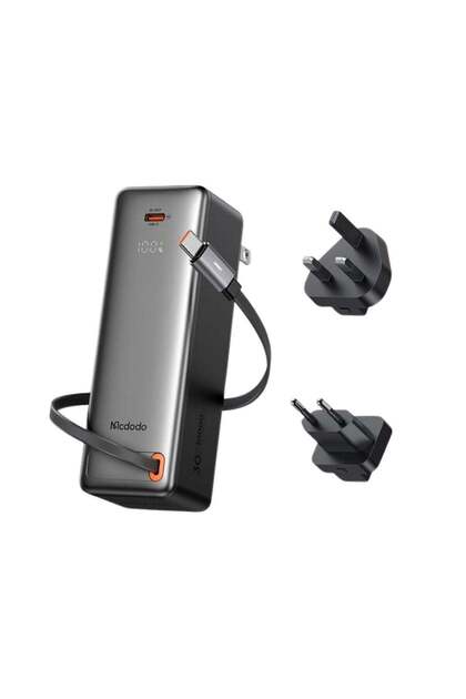 MC 3181 3 in 1 Multi Function Power Bank with Digital Screen & Interchangeable Ports Black