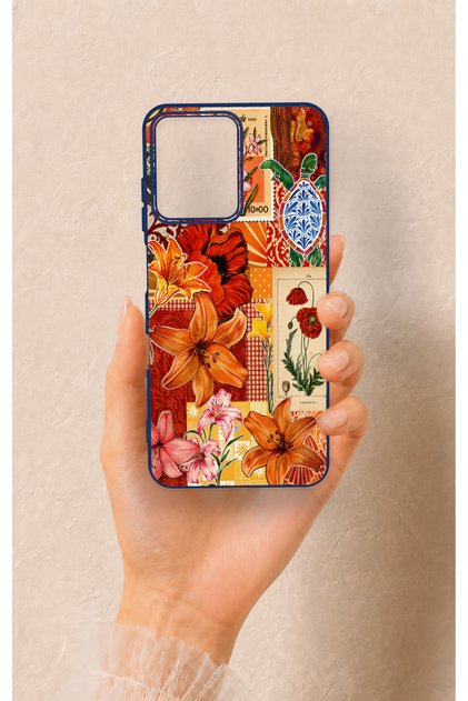 Casper Via M40 Compatible Orange Lily Patterned Silicone Case