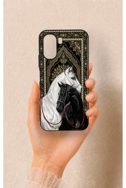 Oppo A6T Compatible Noble Lover Horses Patterned Silicone Case