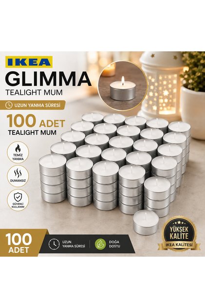 LOYA STORE GLİMMA TEALİGHT MUM 4 SAAT YANMA SÜRESİ 100 ADET