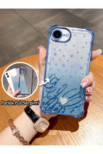iPhone 16E/17E Max Compatible Transparent Four-Corner Silicone Coated Glossy Edge Case