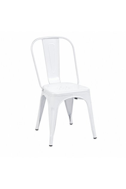 Modern White Metal Single Chair