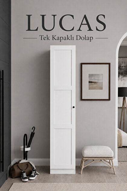midoser Lucas Tek Kapılı 6 Raflı Çok Amaçlı Dolap - Fiyatı, Yorumları