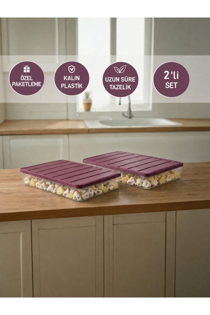 2 Pieces 2.25 Lt. Nora Organizer Refrigerator Freezer Organizer Storage Container