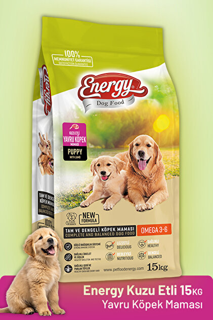 dog food energy Kuzu Etli Yavru Köpek Maması - 15 kg - Fiyatı