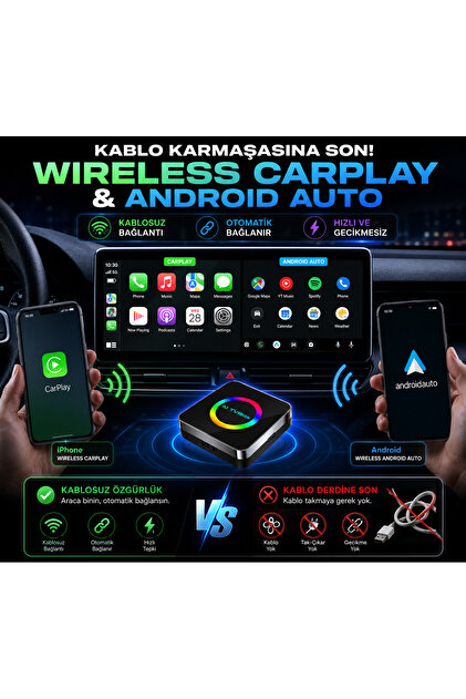 【新品アウトレット品】CarPlay AndroidAuto TARÇIN Yeni Nesil Araç CarPlay ve Android Auto AI Box | 4GB+64GB