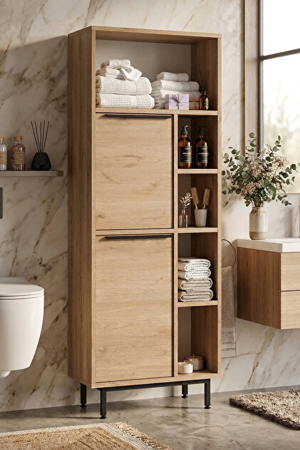 Yurudesign Ocean Banyo Dolabı Çok Amaçlı Dolap 2 Kapaklı Metal