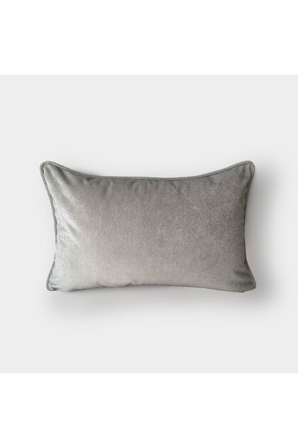"Taupe" Velvet Plain Cushion Cover 30X50 - Light Gray