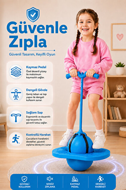 indirimsevinci Zıp Zıp Top Çocuk Zıplama Oyuncağı Denge