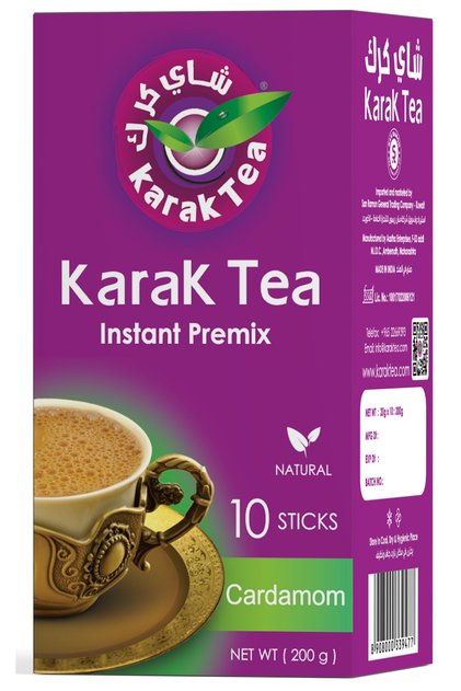Authentic Instant Premix - Premium UAE Chai Powder, Cardamon, 10 Sachets (200g)