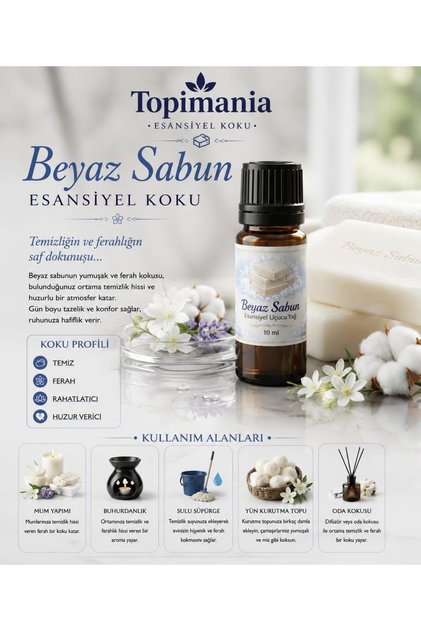 Beyaz Sabun 10 ml 1 Adet Çamaşır Yün Kurutma Topu Kokusu-esansiyel Uçucu Yağ